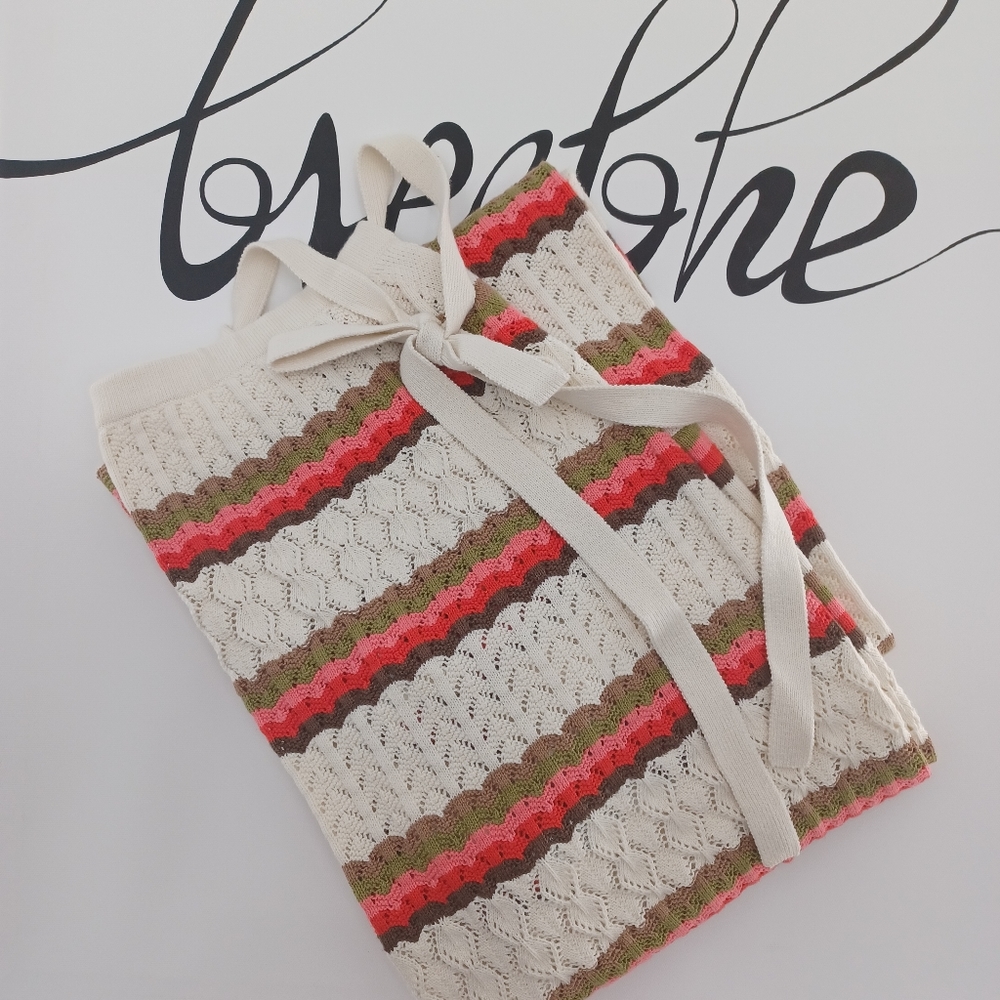 The Drop Jayla Crochet Halter Midi Dress Birch 3X Cotton Cover Up NWOT - Picture 9 of 10